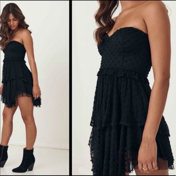 Spell Dresses & Skirts - NWT Free People x Spell & the Gypsy Collective Black Mira Bustier Ra-Ra Dress